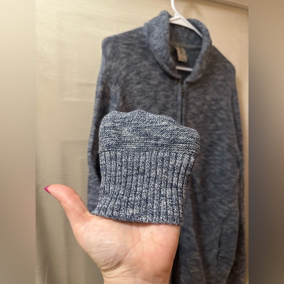 Timberland Knit Zip-Up Sweater Men’s Medium Shawl Collar Winter Fall Vibes - Picture 3 of 6